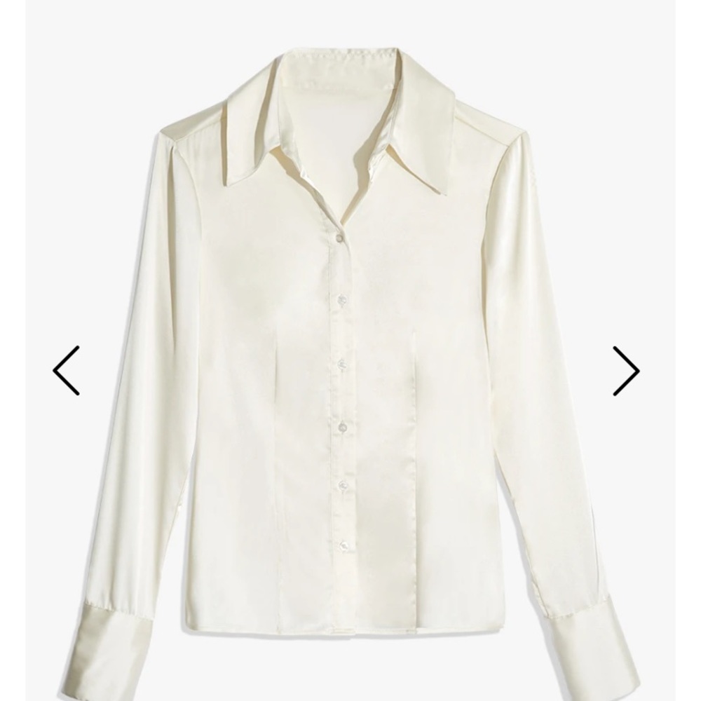 DANIELLE BERNSTEIN STRETCH CHARMEUSE BUTTON DOWN